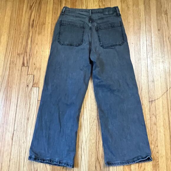 Levis Jeans Womens 30 Fadded Black Mile High Cropped Wide Leg Pants - Picture 3 of 11